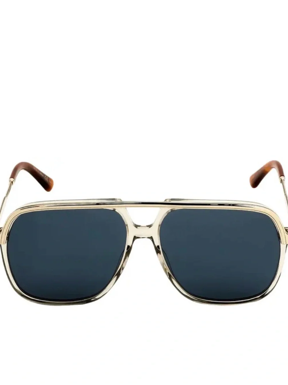 Gucci Men’s Gold Frame Aviator Sunglasses with Dark Gray Lenses